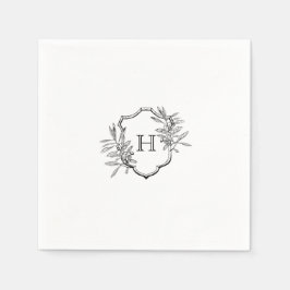 Guardanapo De Papel Monograma de Olividade Branca e Preta