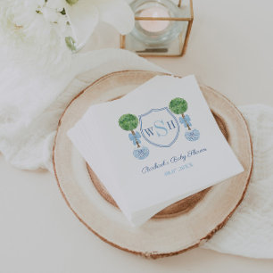 Guardanapo De Papel Monograma de pré-disquete com Topo de boxwood