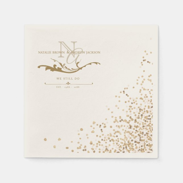 Guardanapo De Papel Monograma de qualquer casal moderno Monograma Napk (Frente)