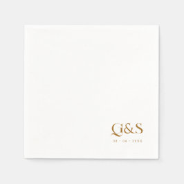 Guardanapo De Papel Monograma de Script Elegante e Casamento de Data