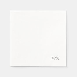 Guardanapo De Papel Monograma de Script Elegante Mínimo