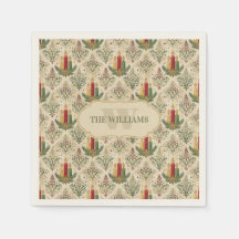 Monograma de Velas e Ornamentos de natais vintages