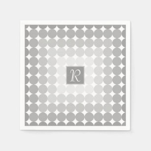 Guardanapo De Papel Monograma dos Círculos das Cinzas Modernas