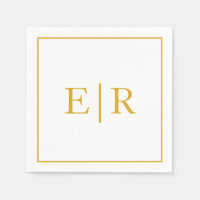 Monograma Dourado de Noivado Simples e Elegante