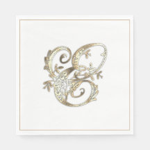 Monograma Dourado do Ornamentado de vinheta E