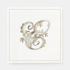 Guardanapo De Papel Monograma Dourado do Ornamentado de vinheta E