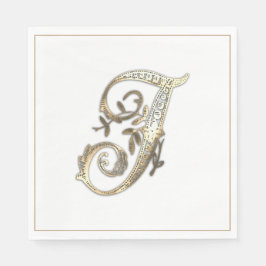 Guardanapo De Papel Monograma Dourado do Ornamentado de vinheta I