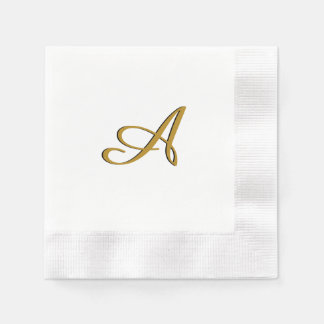 Guardanapo De Papel Monograma Dourado Inicial