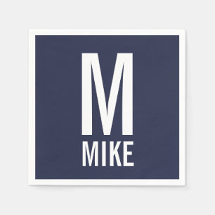 Guardanapo De Papel Monograma e Nome de Negrito Personalizado Moderno