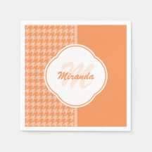 Monograma e Nome do Tonelado Laranja Fashionável