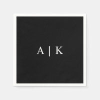 Monograma Elegante Iniciais Napkin Personalizável