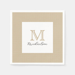 Guardanapo De Papel Monograma Elegante Minimalista Moderno Dourado