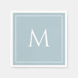 Guardanapo De Papel Monograma elegante pastel azul inicial
