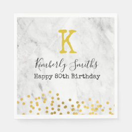 Guardanapo De Papel Monograma Elegante pontos Dourados no Aniversário