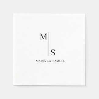 Guardanapo De Papel monograma Elegante Simples Minimalista