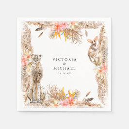 Guardanapo De Papel Monograma Floral Boho Safari Africano