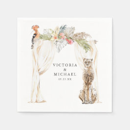 Guardanapo De Papel Monograma Floral Boho Safari Africano