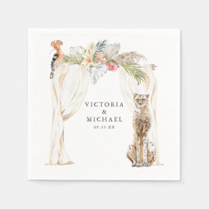 Guardanapo De Papel Monograma Floral Boho Safari Africano