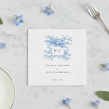 Monograma Floral de Casamento em Estilo Chinoiseri