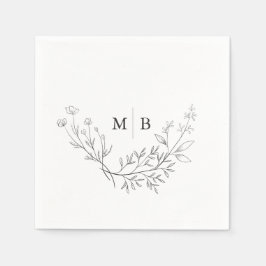 Guardanapo De Papel Monograma Formal Mínimo Casamento Napkins