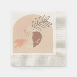 Guardanapo De Papel Monograma Geométrico Simples de Terra com Arco Dup