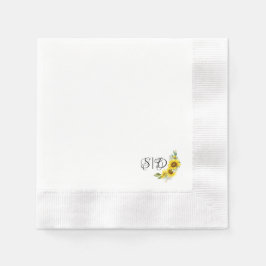 Guardanapo De Papel Monograma, girassol, amarelo