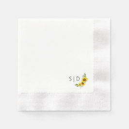 Guardanapo De Papel Monograma, girassol, amarelo