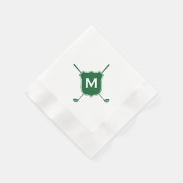 Guardanapo De Papel Monograma Golf Club Crest Diagonal Napkins Verde