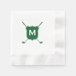 Guardanapo De Papel Monograma Golf Club Crest em Green Napkins
