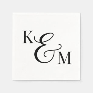 Guardanapo De Papel Monograma Inicial Ampersand Wedding Elegante