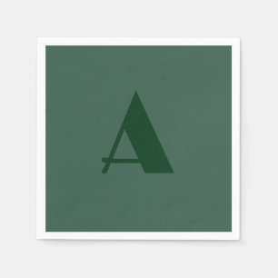 Guardanapo De Papel Monograma inicial - Letra verde simples