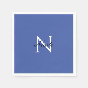Guardanapo De Papel Monograma Inicial Manuscrita Nome Próprio Azul