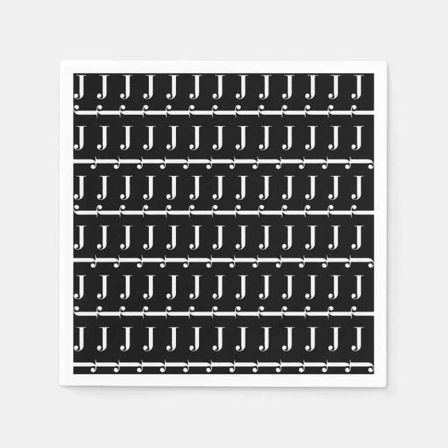 Guardanapo De Papel Monograma - Letra Inicial J (Frente)