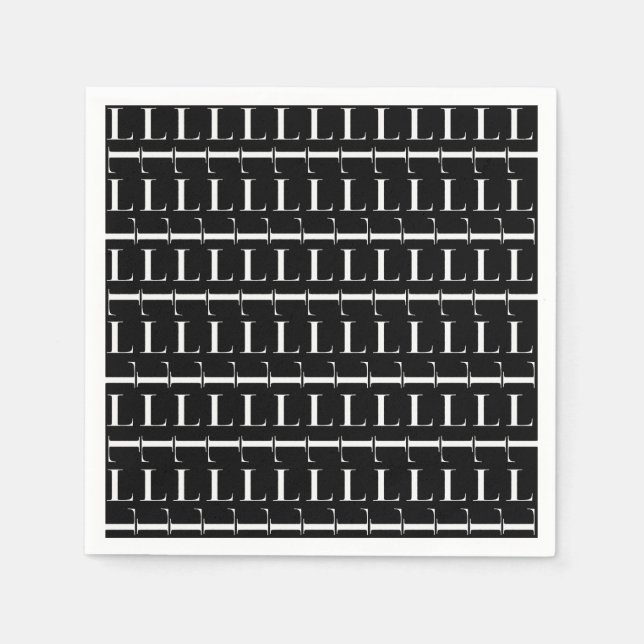 Guardanapo De Papel Monograma - Letra inicial L (Frente)