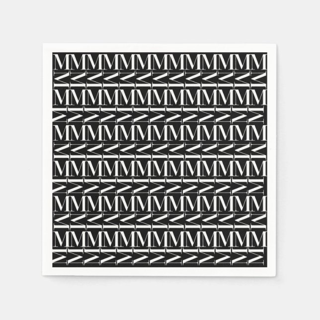 Guardanapo De Papel Monograma - Letra Inicial M (Frente)