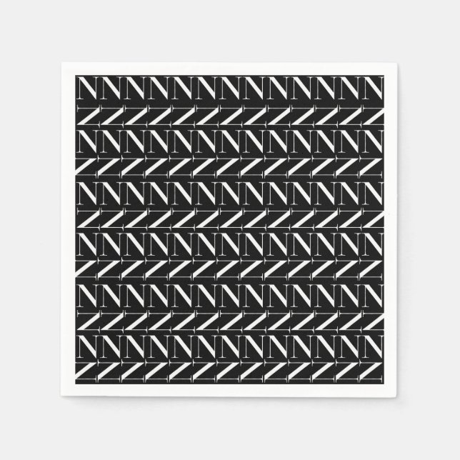 Guardanapo De Papel Monograma - Letra inicial N (Frente)