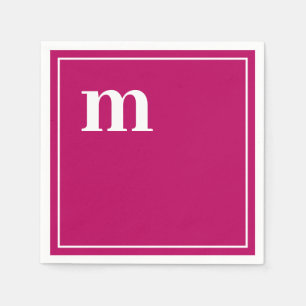 Guardanapo De Papel Monograma magenta com latência inferior