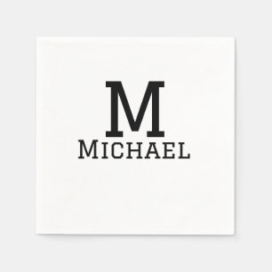 Guardanapo De Papel Monograma maiúsculo com nome clássico simples