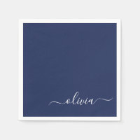 Monograma marinho Azul e Branco Moderno