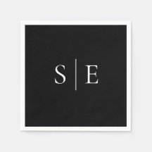 Monograma Minimalista Preto e Branco Elegante