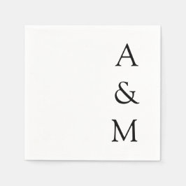 Guardanapo De Papel Monograma Mínimo Bold Monograma Boho Negra Casada 