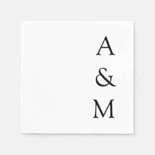 Guardanapo De Papel Monograma Mínimo Bold Monograma Boho Negra Casada 