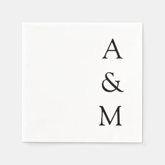 Guardanapo De Papel Monograma Mínimo Bold Monograma Boho Negra Casada