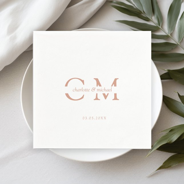 Guardanapo De Papel Monograma mínimo moderno (Criador carregado)