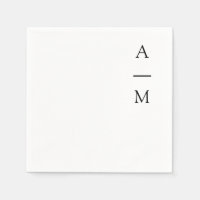 Monograma mínimo Trendy Chic Wedding Black White