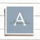Guardanapo De Papel Monograma Moderno Minimalista Dusty Blue Elegante<br><div class="desc">Apresentando nossa Coleção Elegante de Monograma Moderno Minimalista e Dusty: Eleve seu estilo com sofisticação e charme de eterno subestimados. Nossa coleção apresenta designs minimalistas em uma matiz azul suja, aperfeiçoada com monogramas elegantes adaptados ao seu gosto pessoal. De papelaria refinada a acessórios versáteis, cada peça da nossa coleção é...</div>