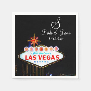 Guardanapo De Papel Monograma Noite de Casamento de Noite em Las Vegas