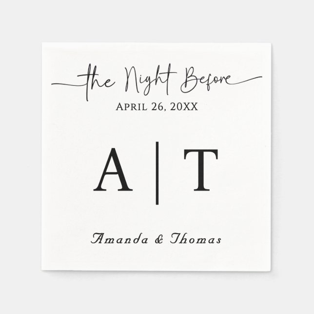 Guardanapo De Papel Monograma Papel de Cocktail Napkin (Frente)