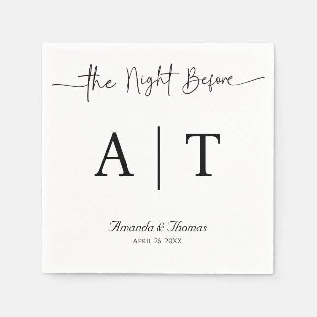 Guardanapo De Papel Monograma Papel de Cocktail Napkin (Frente)