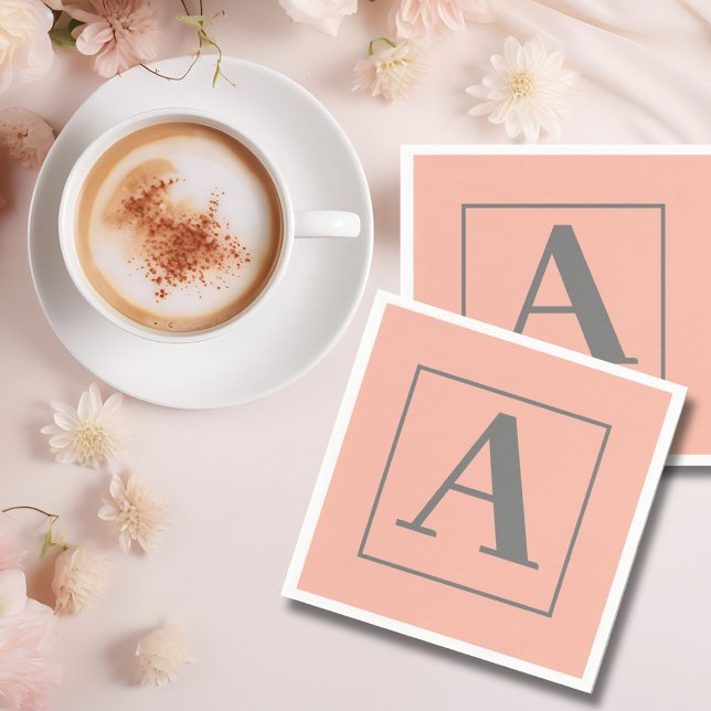 Guardanapo De Papel Monograma Peach (Criador carregado)